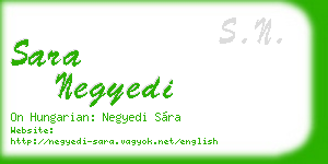 sara negyedi business card